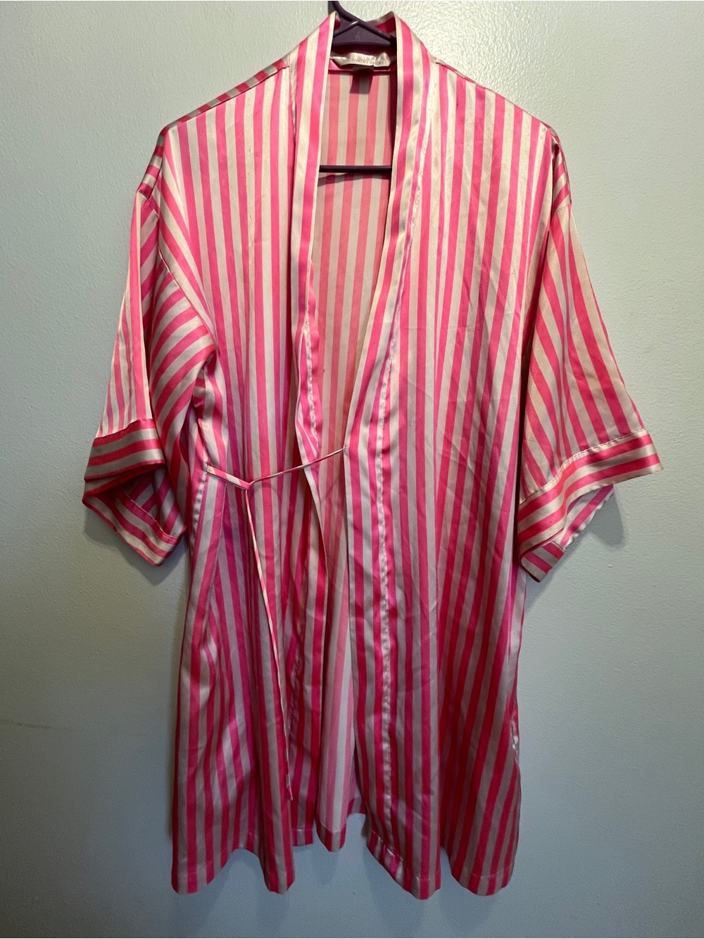 Victoria Secret Y2K Candy Stripe Pink Robe Size Small Medium